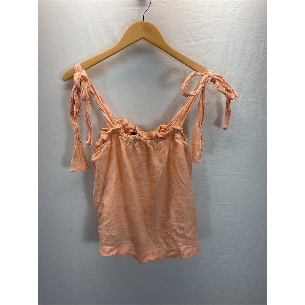 J. Crew Peach Linen Tank Top Women's‎ size M Casual Summer Cropped Travel